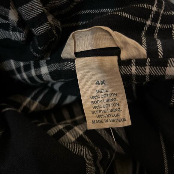 Duluth Trading Co Can-Do Canvas Coat Size 4X Full Zip Flannel Lined Hooded Chore - Picture 4 of 9